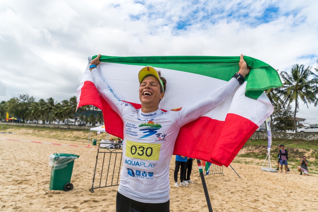 Hungary’s Daniel Hasulyo lets out tears of joy as he earns his first ISA Gold. Photo: ISA / Sean Evans