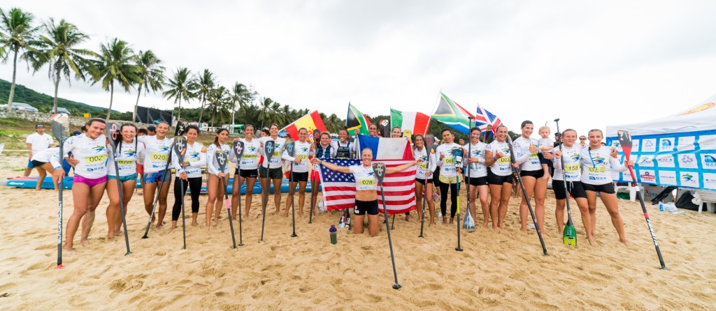 The best women SUP racers in the world united through the power of SUP at the ISA Worlds. Photo: ISA / Sean Evans  