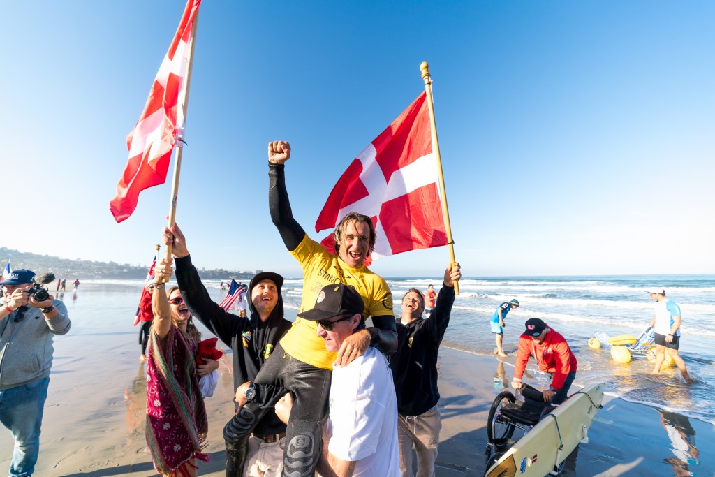 Denmark’s Bruno Hansen just as excited with his fourth gold as he was with his first. Photo: ISA / Sean Evans 